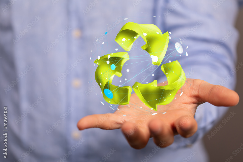 Concept of recycling - 3d rendering ecology Concept of recycling - 3d rendering ecology