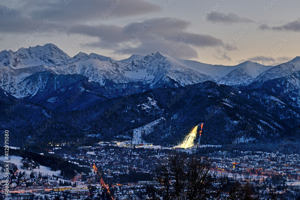 Tatry- widok na Zakopane.