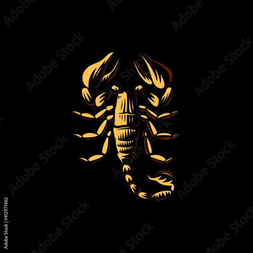 scorpion on black background