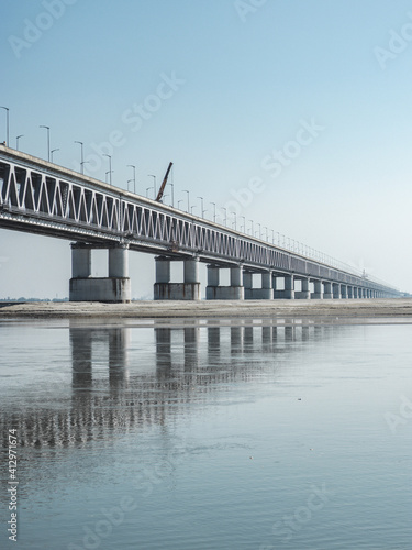 Bogibeel bridge - the longest double decker bridge in india. © sdx15