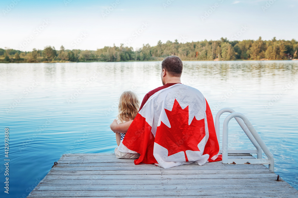 Happy family in canada