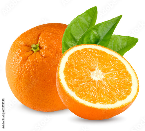 orange fruit isolated on white background. healthy food. clipping path