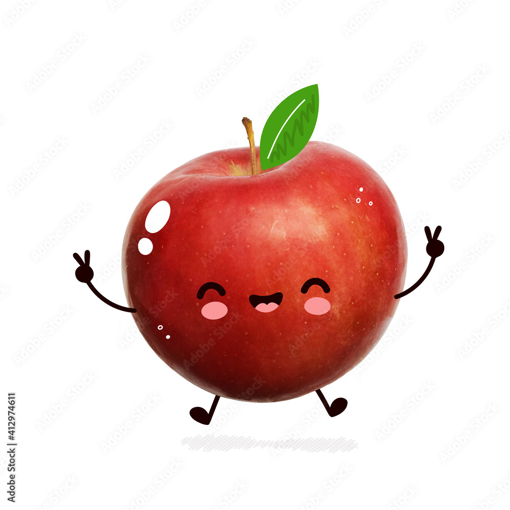 Cute Apple Emojis Coloring Book Playful Black and White Cartoon Drawing |  MUSE AI