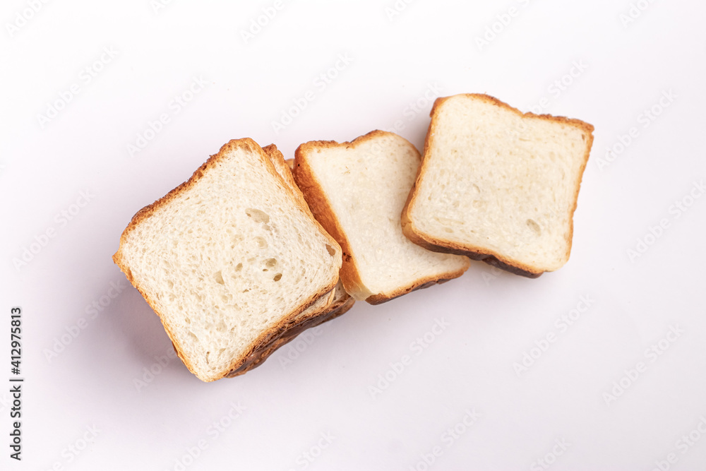 Bread isolated stock image with white background.