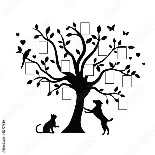 Family tree wall sticker. Wall decal