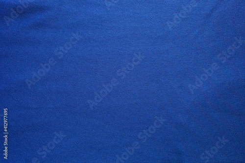 close-up on dark blue cotton fabric cloth