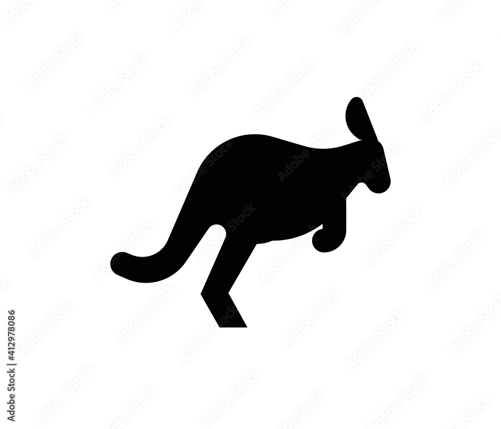  Kangaroo vector icon.  Editable stroke. Linear symbol for use on web and mobile apps, logo, Print media. Line illustration. Vector isolated on white  background