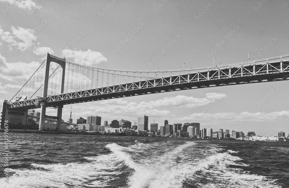 Bridge Over Sea Against Sky In City