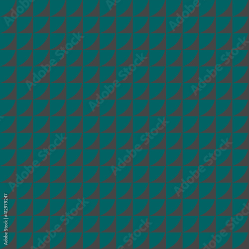 Illustration with repetitive geometric shapes, trendy color # 2F4F4F Tidewater Green. Abstract background for web pattern, wallpaper, digital graphics, packaging, objects and artistic decor.