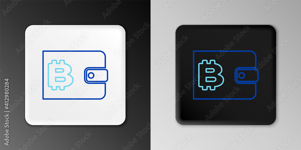 Line Cryptocurrency wallet icon isolated on grey background. Wallet and bitcoin sign. Mining concept. Money, payment, cash, pay icon. Colorful outline concept. Vector. Line Cryptocurrency wallet icon isolated on grey background. Wallet and bitcoin sign. Mining concept. Money, payment, cash, pay icon. Colorful outline concept. Vector.