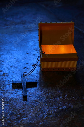 Treasure chest with cross