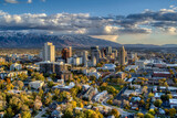 Salt lake City Drone Profile with Mountains 1