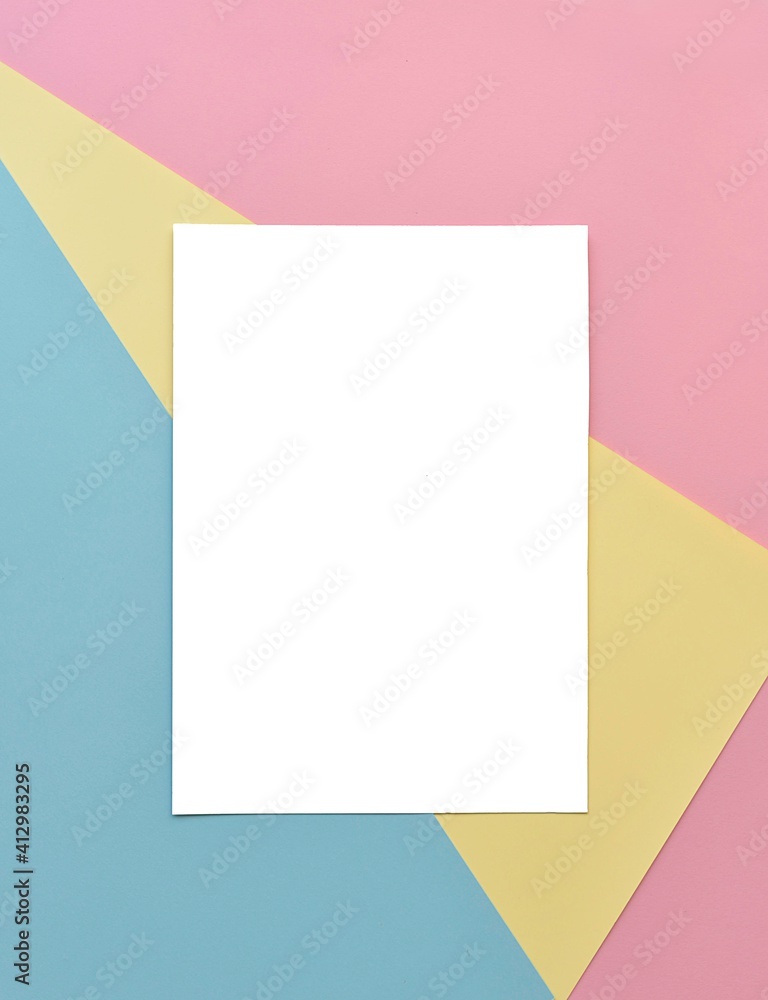 background of blue, yellow, pink and white blank