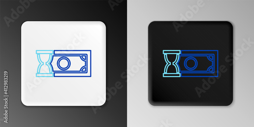 Line Fast payments icon isolated on grey background. Fast money transfer payment. Financial services, fast loan, time is money, cash back concept. Colorful outline concept. Vector.