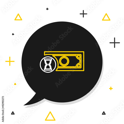 Line Fast payments icon isolated on white background. Fast money transfer payment. Financial services, fast loan, time is money, cash back concept. Colorful outline concept. Vector.