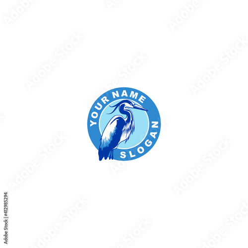 Fotografie blue heron bird for logo vector design