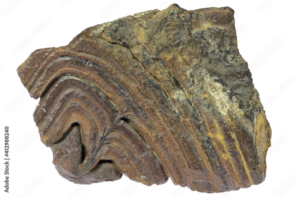 banded iron ore from desert area in northern Chad, Africa isolated on white background banded iron ore from desert area in northern Chad, Africa isolated on white background