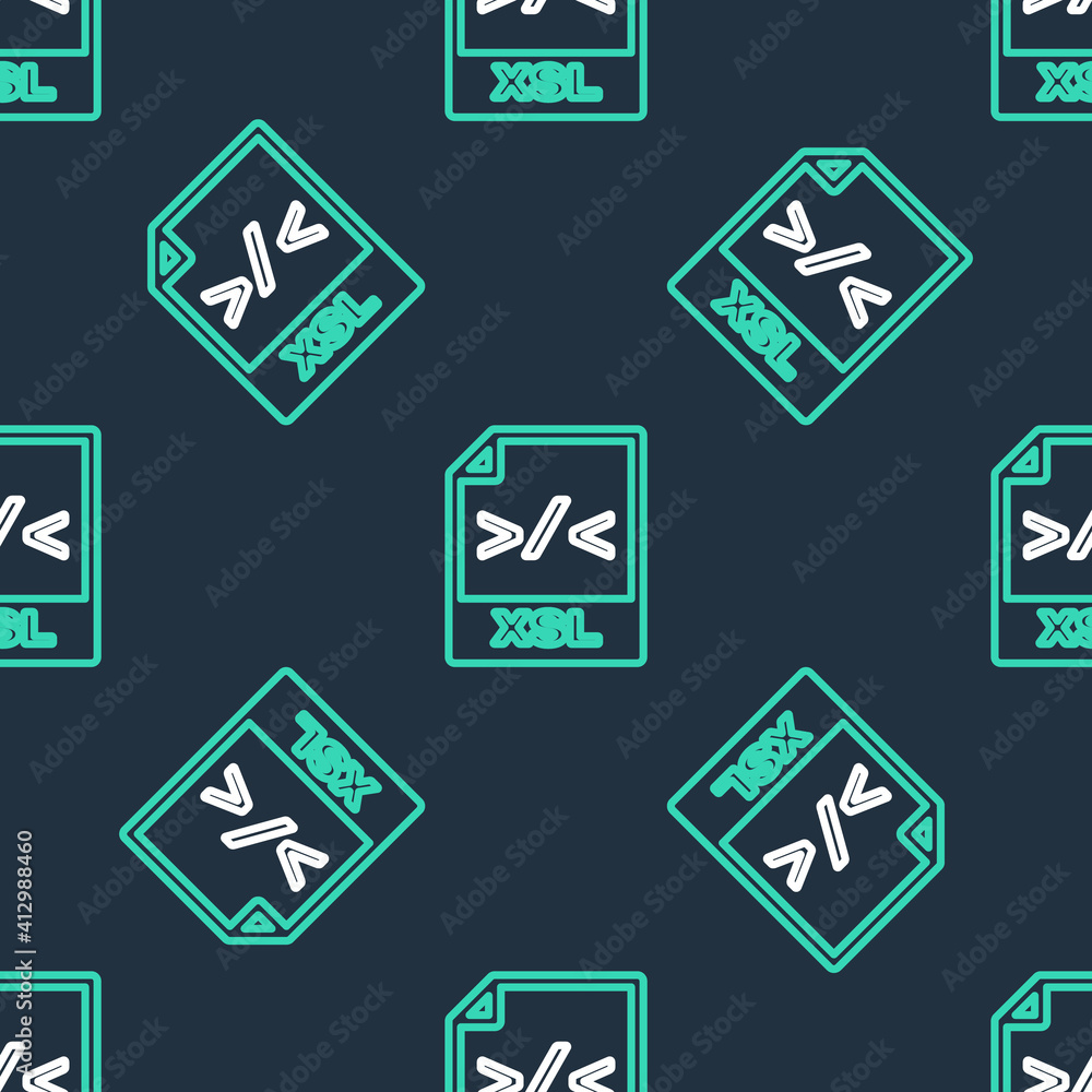 Line XSL file document. Download xsl button icon isolated seamless pattern on black background. Excel file symbol. Vector. Line XSL file document. Download xsl button icon isolated seamless pattern on black background. Excel file symbol. Vector.