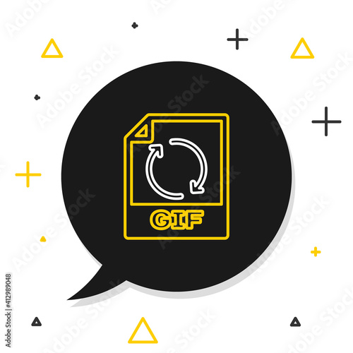 Line GIF file document. Download gif button icon isolated on white background. GIF file symbol. Colorful outline concept. Vector.