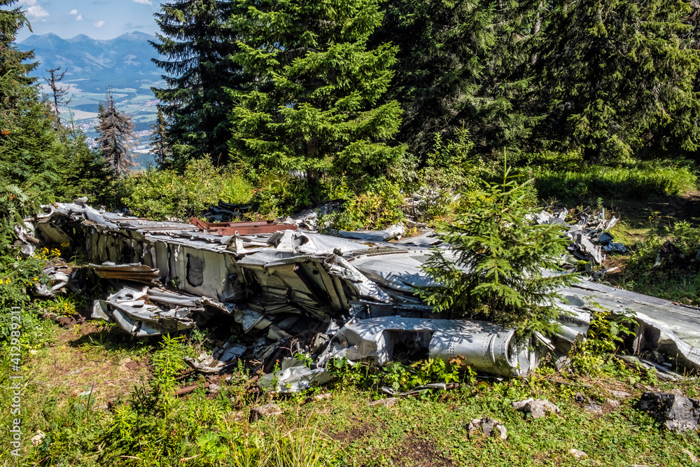 Crashed airplane, Slema hill, Low Tatras, Slovakia Crashed airplane, Slema hill, Low Tatras, Slovakia