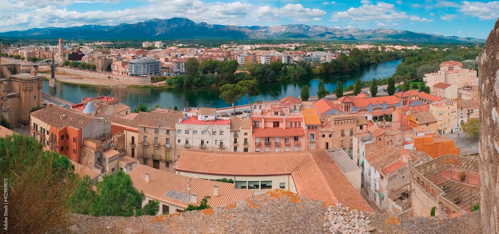 Panoramic photography of the city of Tortosa, Catalonia, Tarragona, Spain