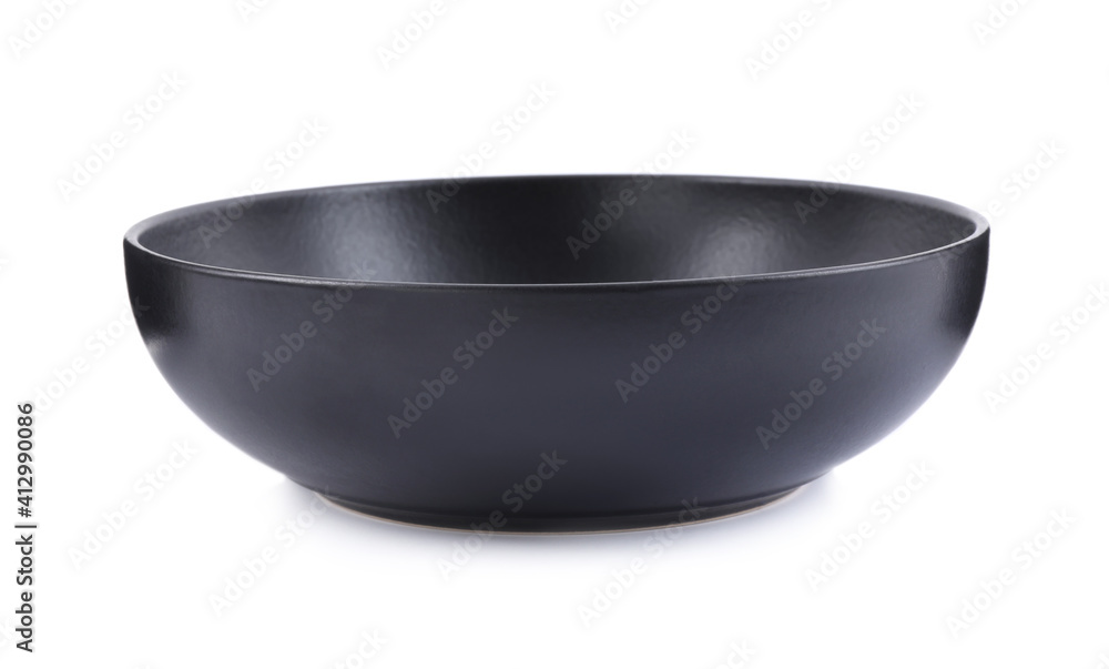 Empty black ceramic bowl isolated on white Empty black ceramic bowl isolated on white