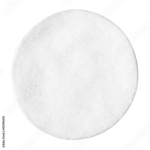 One clean cotton pad isolated on white