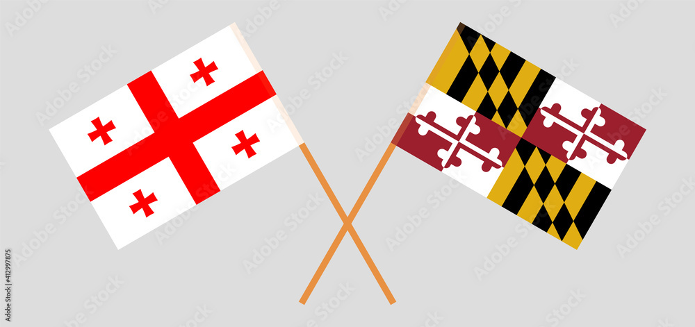 Crossed flags of Georgia and the State of Maryland