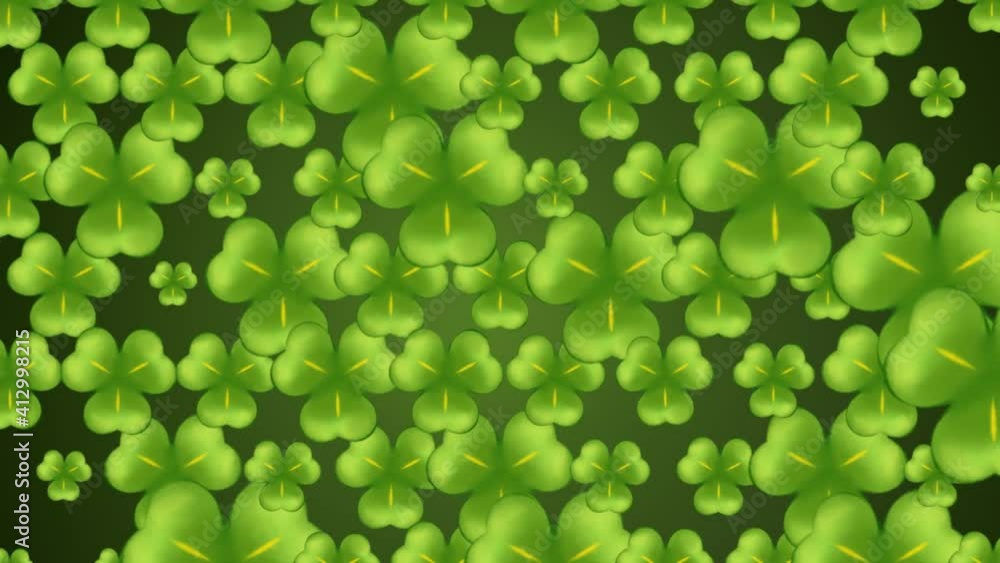 Shamrocks rotating on a green background.Festive motion design. Animated background for St. Patrick's Day Shamrocks rotating on a green background.Festive motion design. Animated background for St. Patrick's Day