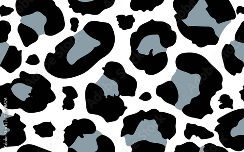 Full Seamless Leopard Cheetah Texture Pattern Vector. Endless gray black and white design for dress fabric print.
