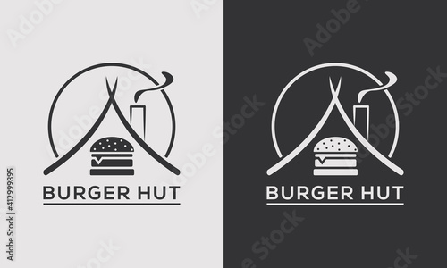 Burger Hut Logo Design Template