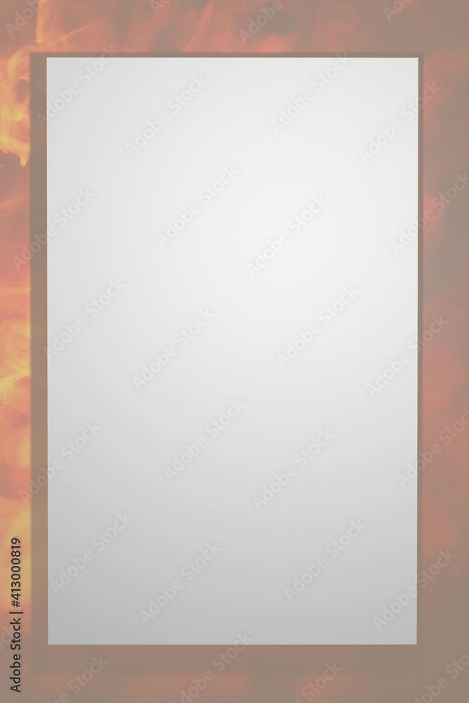Layout for an inscription, for a festive congratulation. Blank sheet with shadow on the wall background. 3D rendering. Layout for an inscription, for a festive congratulation. Blank sheet with shadow on the wall background. 3D rendering.