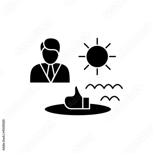 Comfort zone glyph con. Route to success. Self improvement and self realization. Business and career development. Work in comfort, remotely. Filled flat sign. Isolated silhouette vector illustration