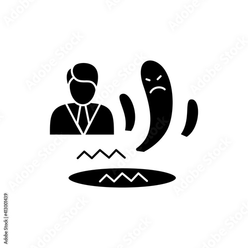 Fear zone line icon. Route to success. Self improvement and self realization. Business and career development. Fear fighting. Filled flat sign. Isolated silhouette vector illustration