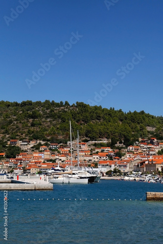 Vela Luka  small Mediterranean town on island Korcula  Croatia.