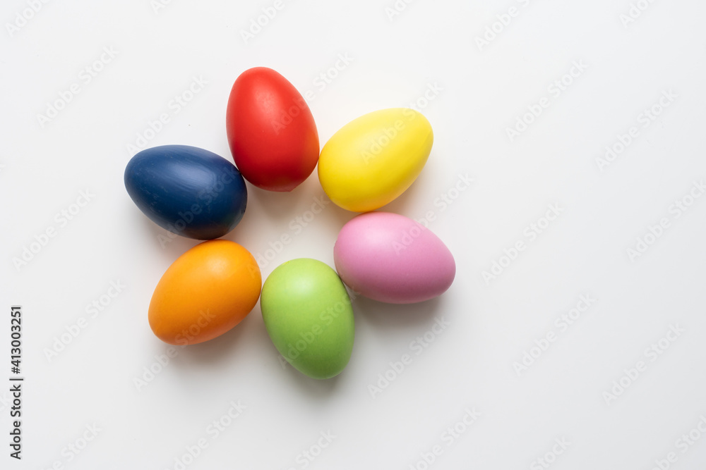 Colorful Easter eggs on a white background Colorful Easter eggs on a white background