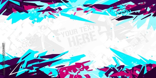 Modern Urban Cyberpunk Abstract Graffiti Style Background Vector Illustration Art