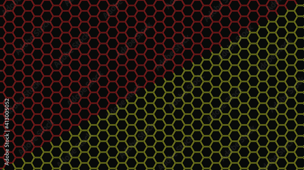 Red and yellow hexagons Abstract illustration background Red and yellow hexagons Abstract illustration background