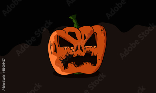 Halloween Crying Pumpkin vector illustration