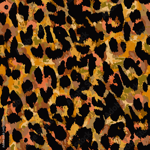 Full seamless leopard cheetah animal skin pattern. Design for textile fabric printing. Suitable for fashion use.