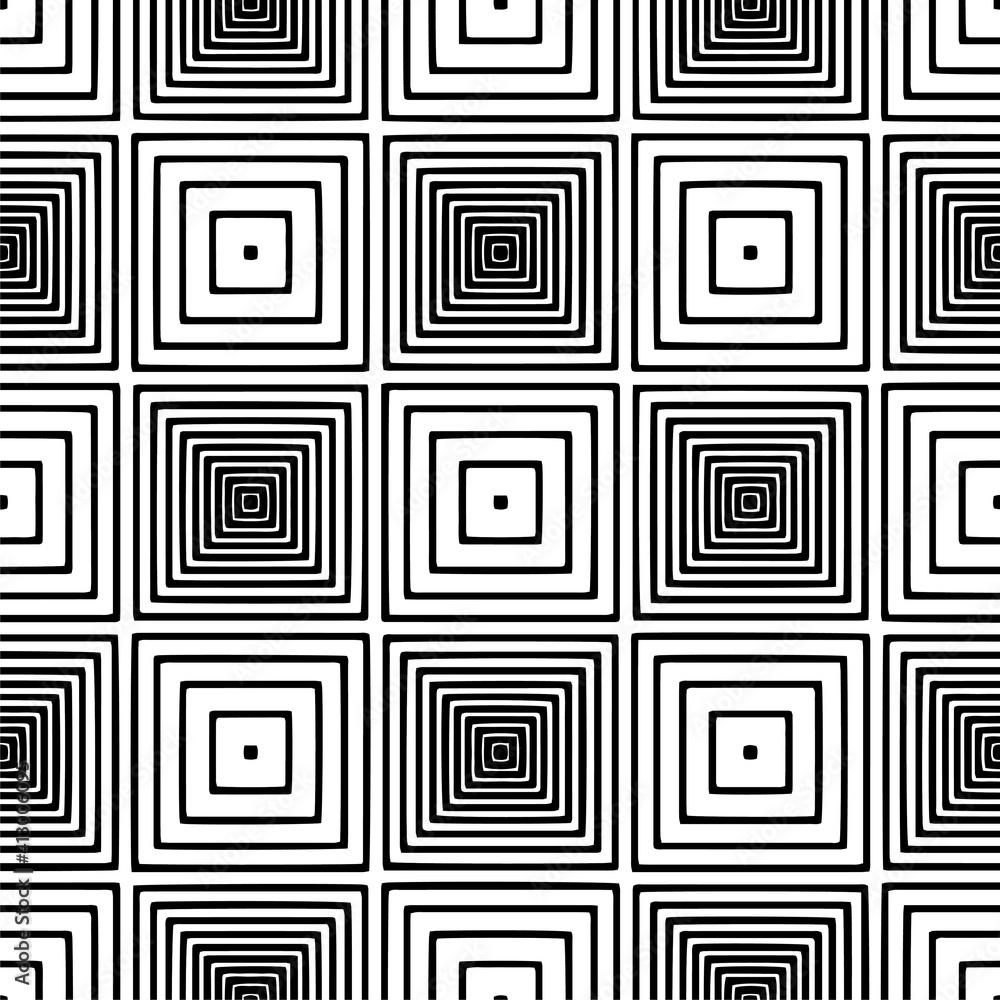 Full seamless black white geometric square texture pattern for decor