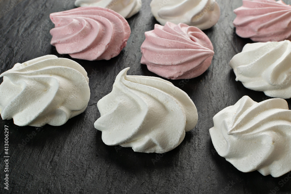 White Meringue Cookies Made from Whipped Egg Whites White Meringue Cookies Made from Whipped Egg Whites