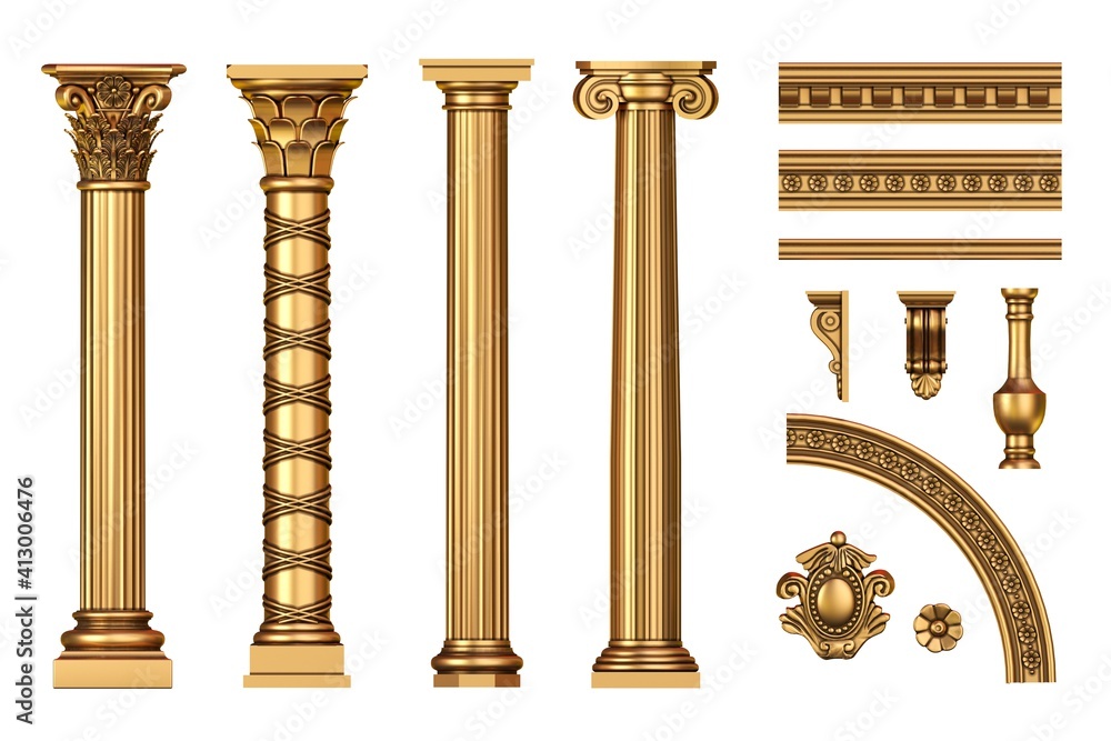 © denisik11 - Classic antique golden columns set