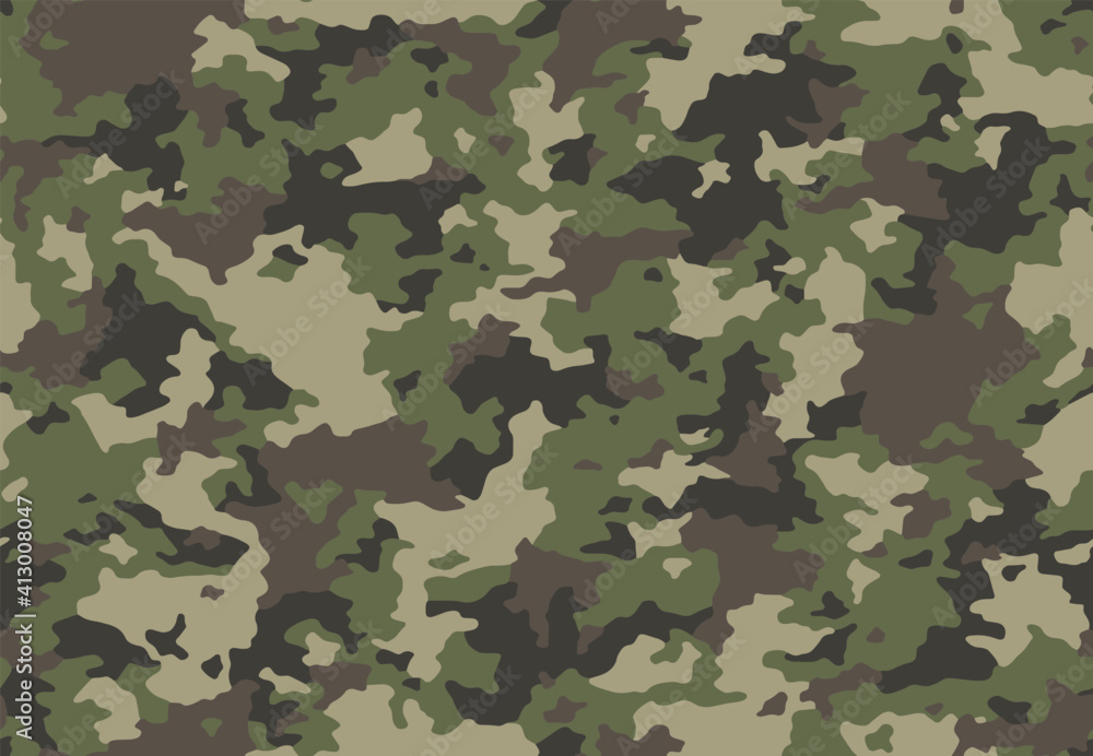 Full seamless military camouflage skin pattern vector for decor and textile. Army masking design for hunting textile fabric printing and wallpaper. Design for fashion and home design. - obrazy, fototapety, plakaty 