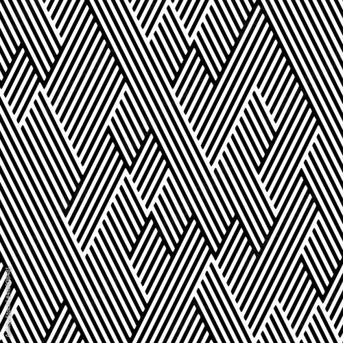 Full Seamless Geometric Zigzag Fabric Print Pattern. Black and White Vector. Textile and Home Decoration.