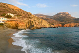 Agali beach, the best beach of Folegandros island. Cyclades, Greece