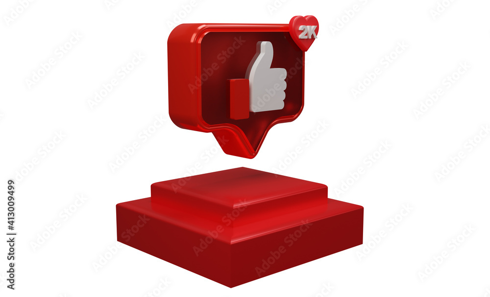 3d icon with like podium rendering isolated 