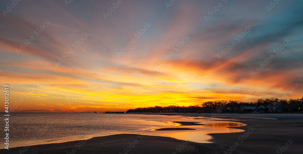 Obraz premium Sunset at Low Tide 