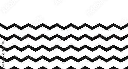 Chevron stripes background. Seamless pattern with classic geometric ornament. Zigzag horizontal lines wallpaper. Rubber stamp effect. Black stripes on a white background