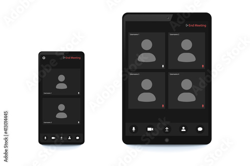 Video conferencing user interface. Video conference icon. Digital communication. Online chat for business seminars. Video conferencing user interface, great design for any purpose.